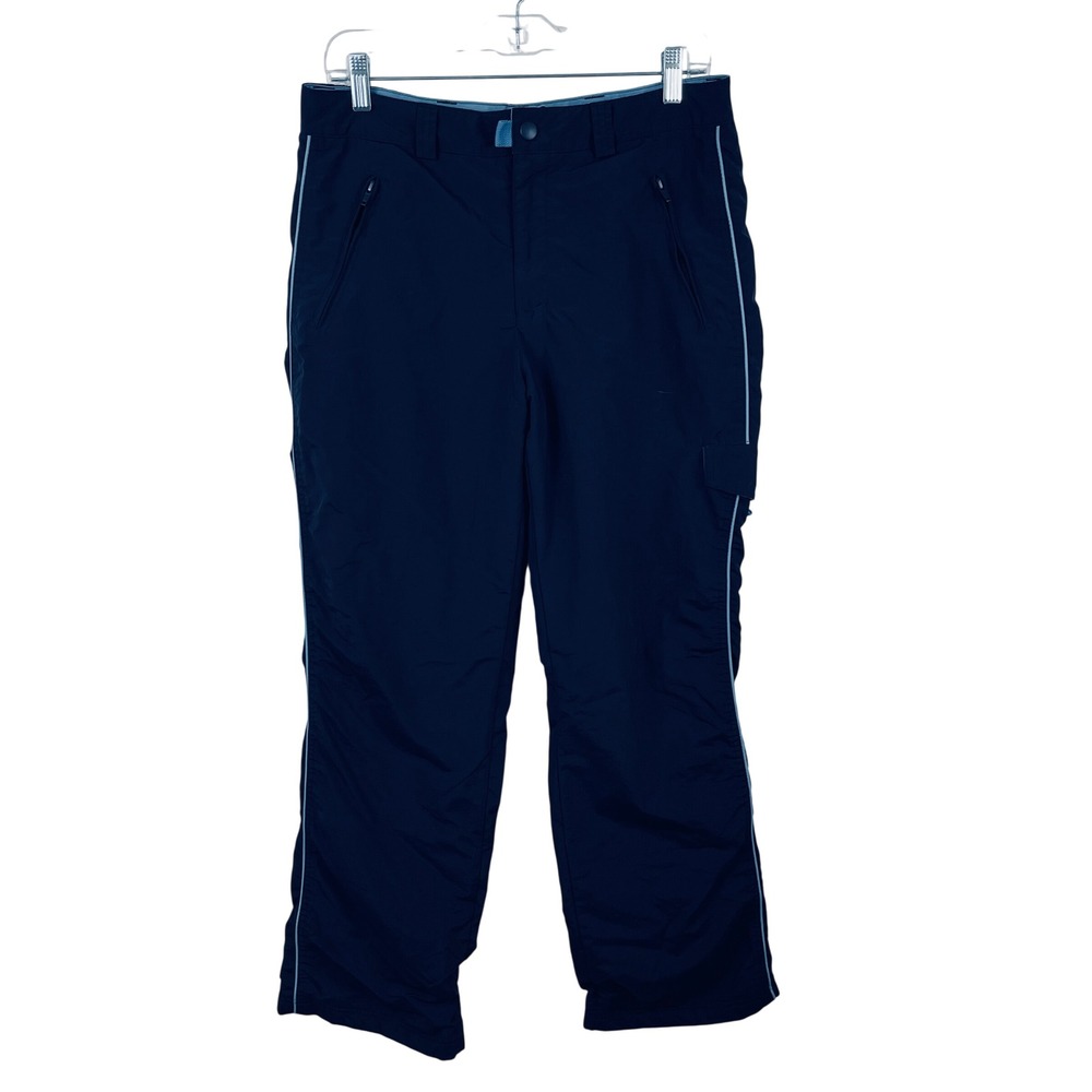 Aeropostale Womens Navy Blue Cargo Snow Pants Size 10 Nylon Lined Ski Trousers